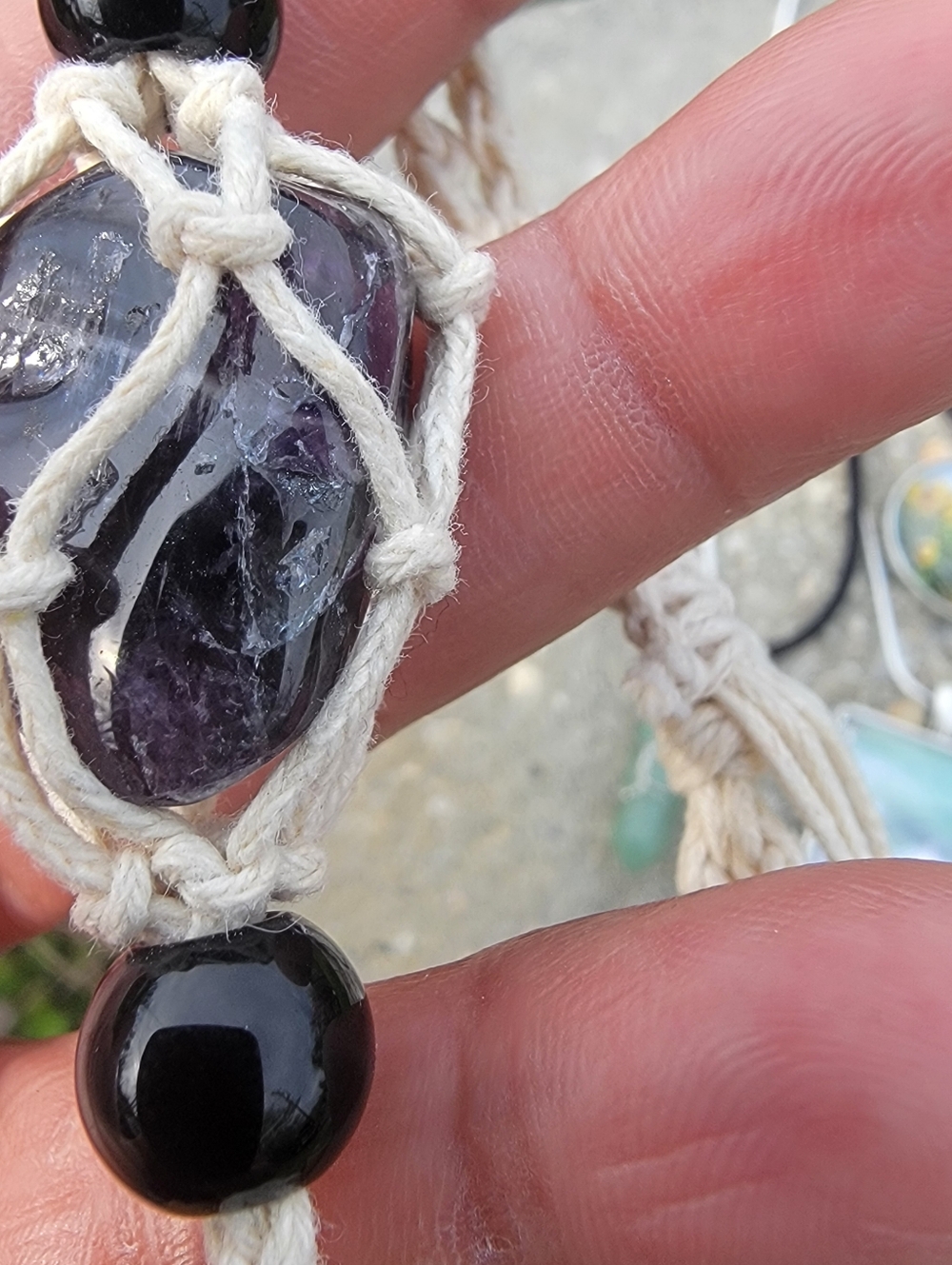 Handcrafted Set Of 7 Beach Heart Cabochon Pendant Necklace & Stone Jewelry - Picture 6 of 9